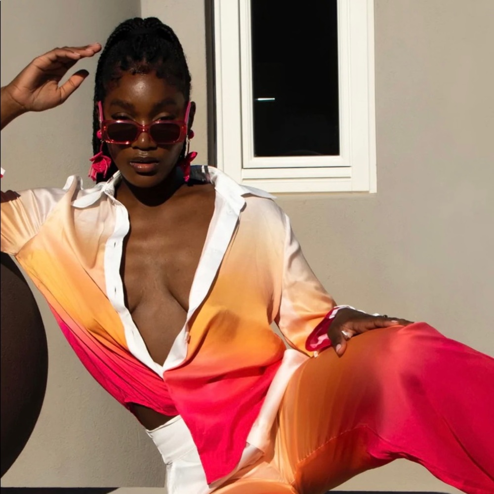 Brand new BBX brand sunset ombré satin shirt.